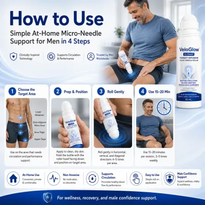 VeloGlow™ 0.05mm Target-Infusion Micro-Needle Roller — Restores Tissue Health, Enhances Rigidity & Stamina, Relieves Muscle & Joint Discomfort