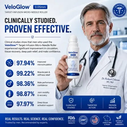 VeloGlow™ 0.05mm Target-Infusion Micro-Needle Roller — Restores Tissue Health, Enhances Rigidity & Stamina, Relieves Muscle & Joint Discomfort