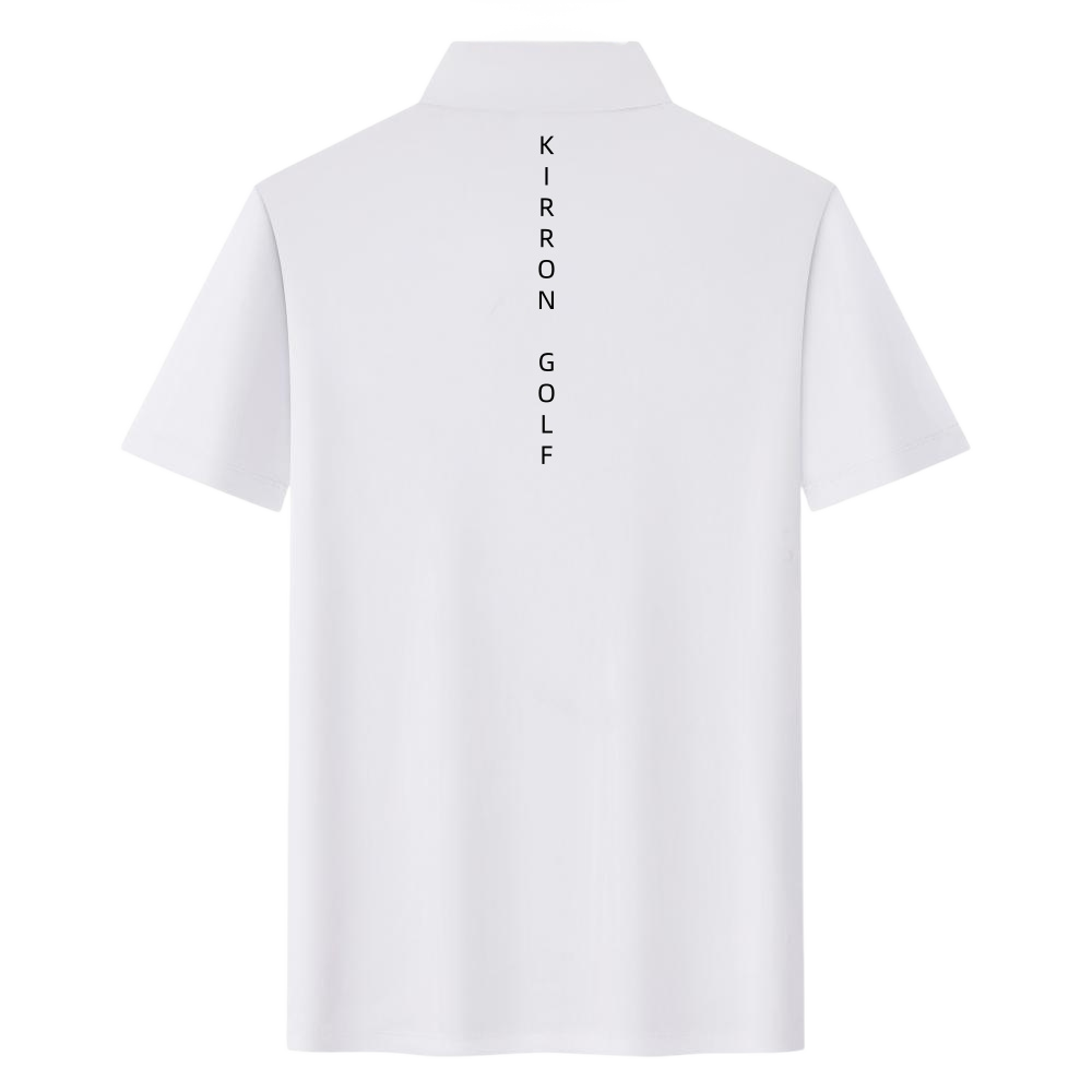 KIRRON MANS GOLF PRO white Short Sleeve Collared Polo Shirt 