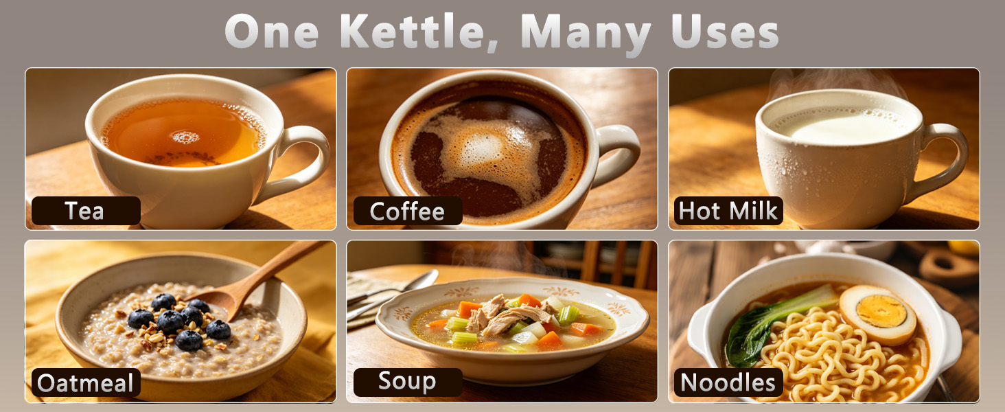 Electric Kettle, Stainless Steel 1.8 Liters Tea, Coffee Kettle & Hot Water Boiler