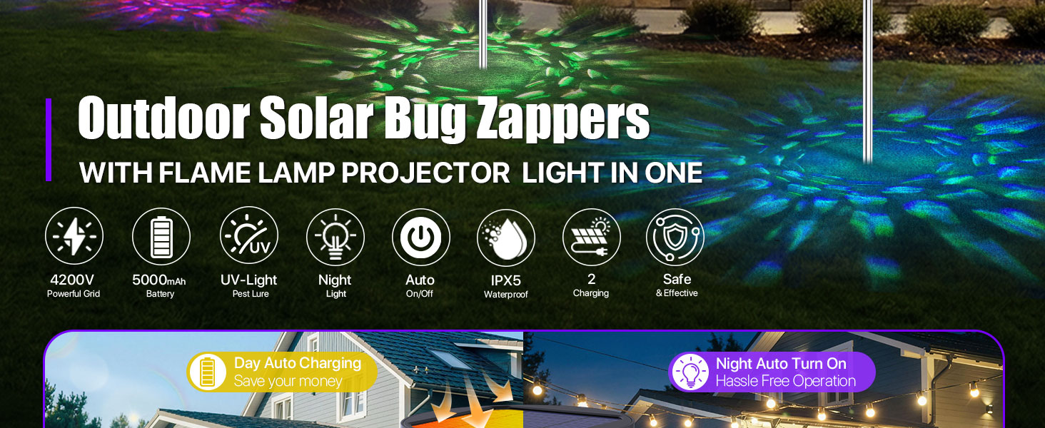3-in-1 outdoor device + projection + flame