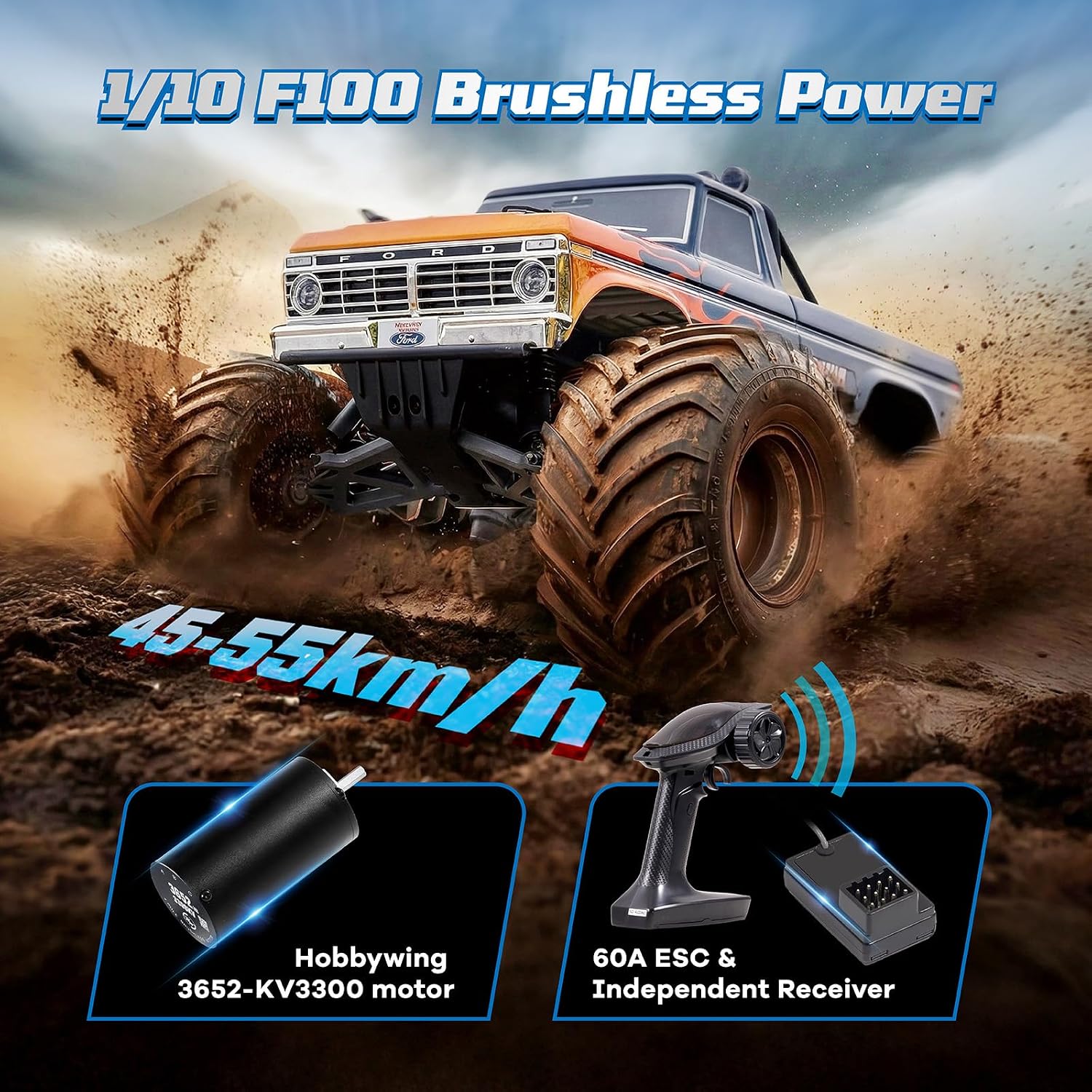 🔋🚗4WD High-Speed Remote Control Off-Road Car