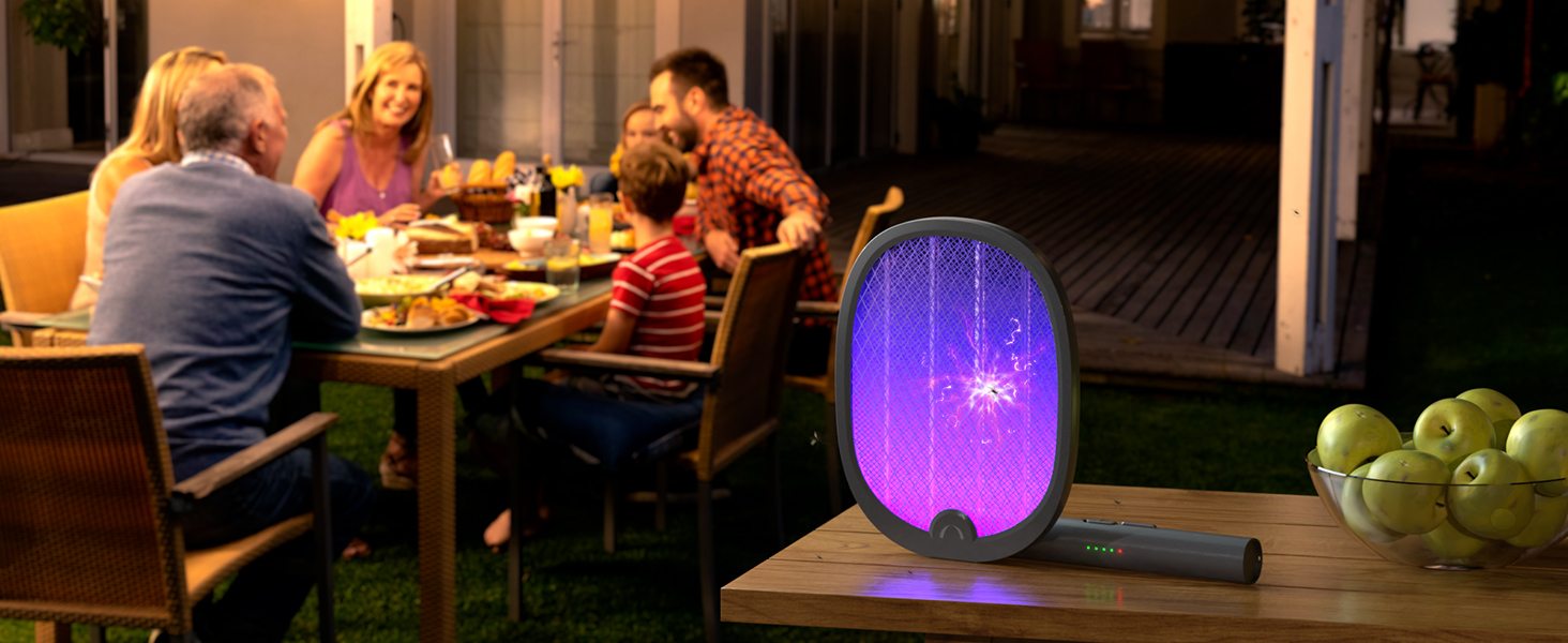 Electric Fly Swatter RECHARGEABLE Bug Zapper Racket