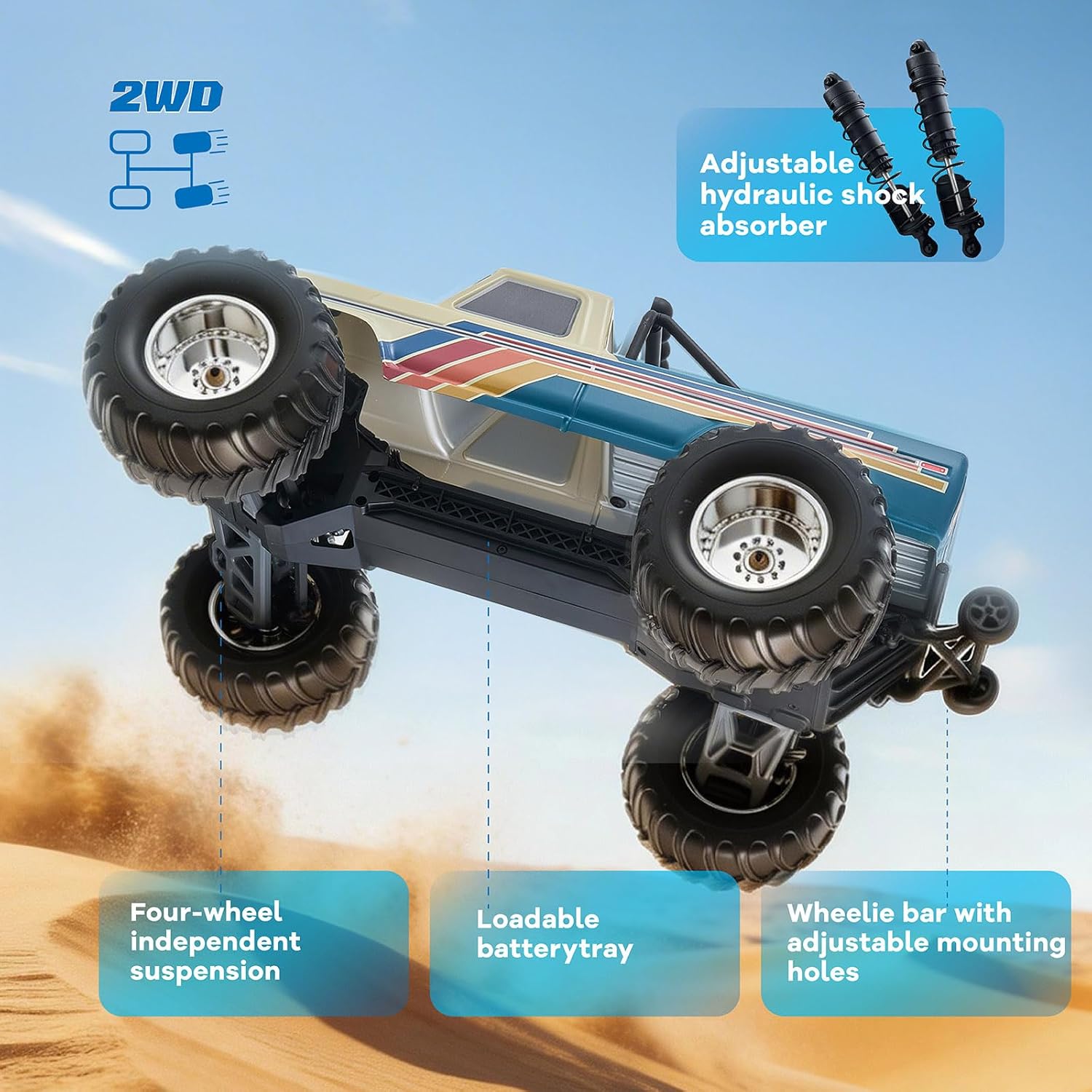 🔋🚗4WD High-Speed Remote Control Off-Road Car
