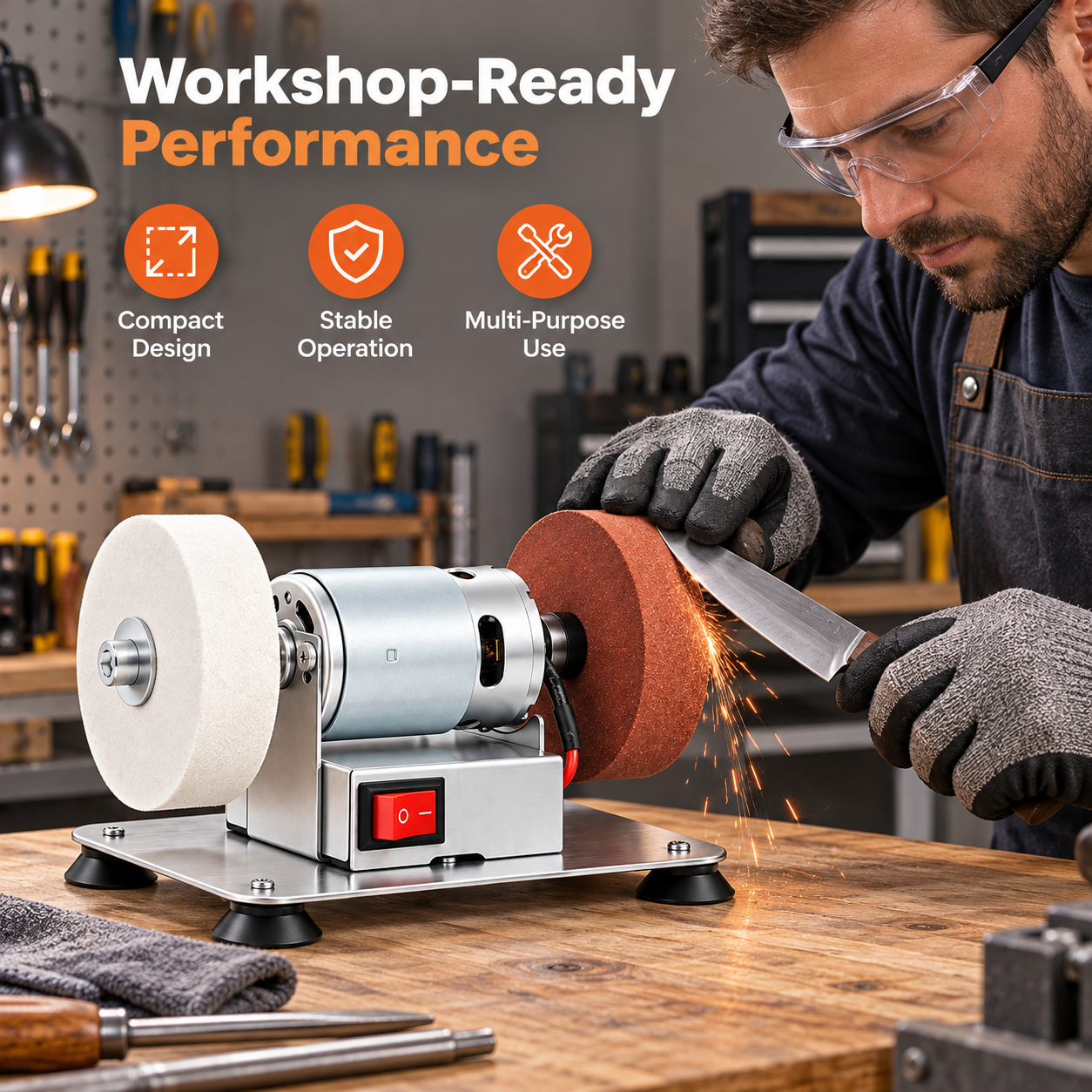 💥Benchtop electric sharpener High Power Lawn Blade Sharpener🌿