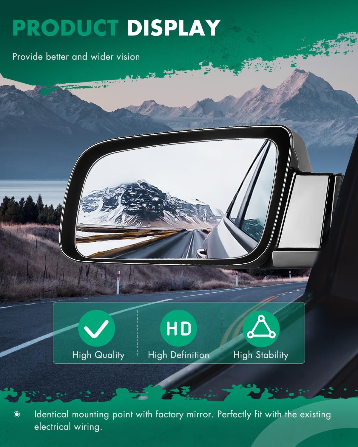 #Towing Mirrors, Left & Right Pair Set 
