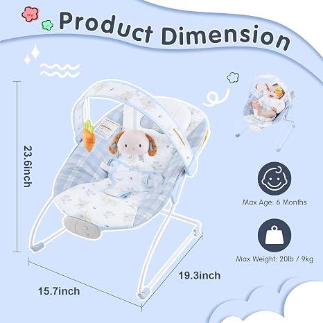#🌈Portable Bouncer Rocker with Bluetooth Music
