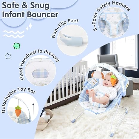 #🌈Portable Bouncer Rocker with Bluetooth Music