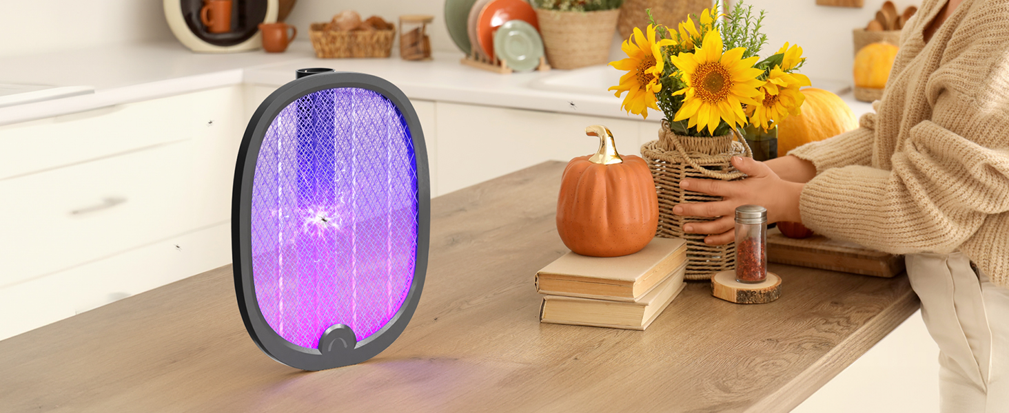 Electric Fly Swatter RECHARGEABLE Bug Zapper Racket
