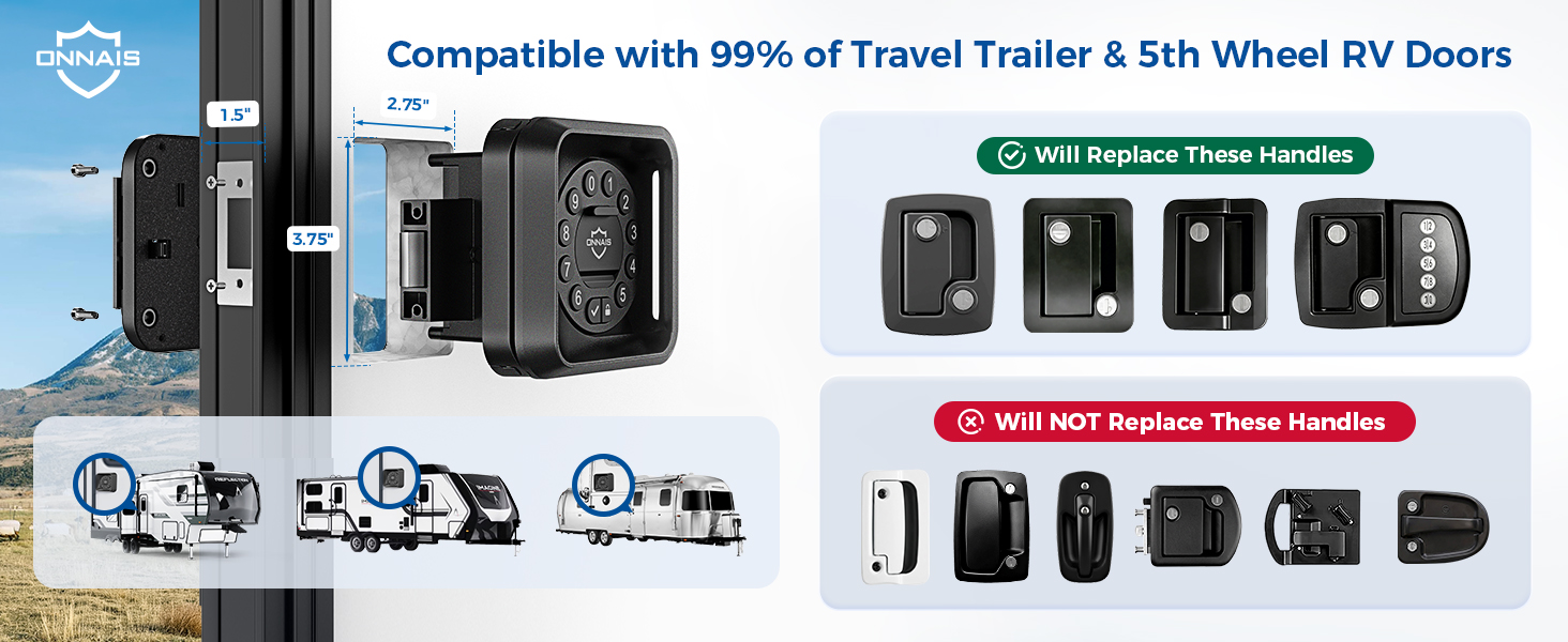 Compatible with 99% of Travel Trailer &amp;amp; 5th Wheel RV Doors