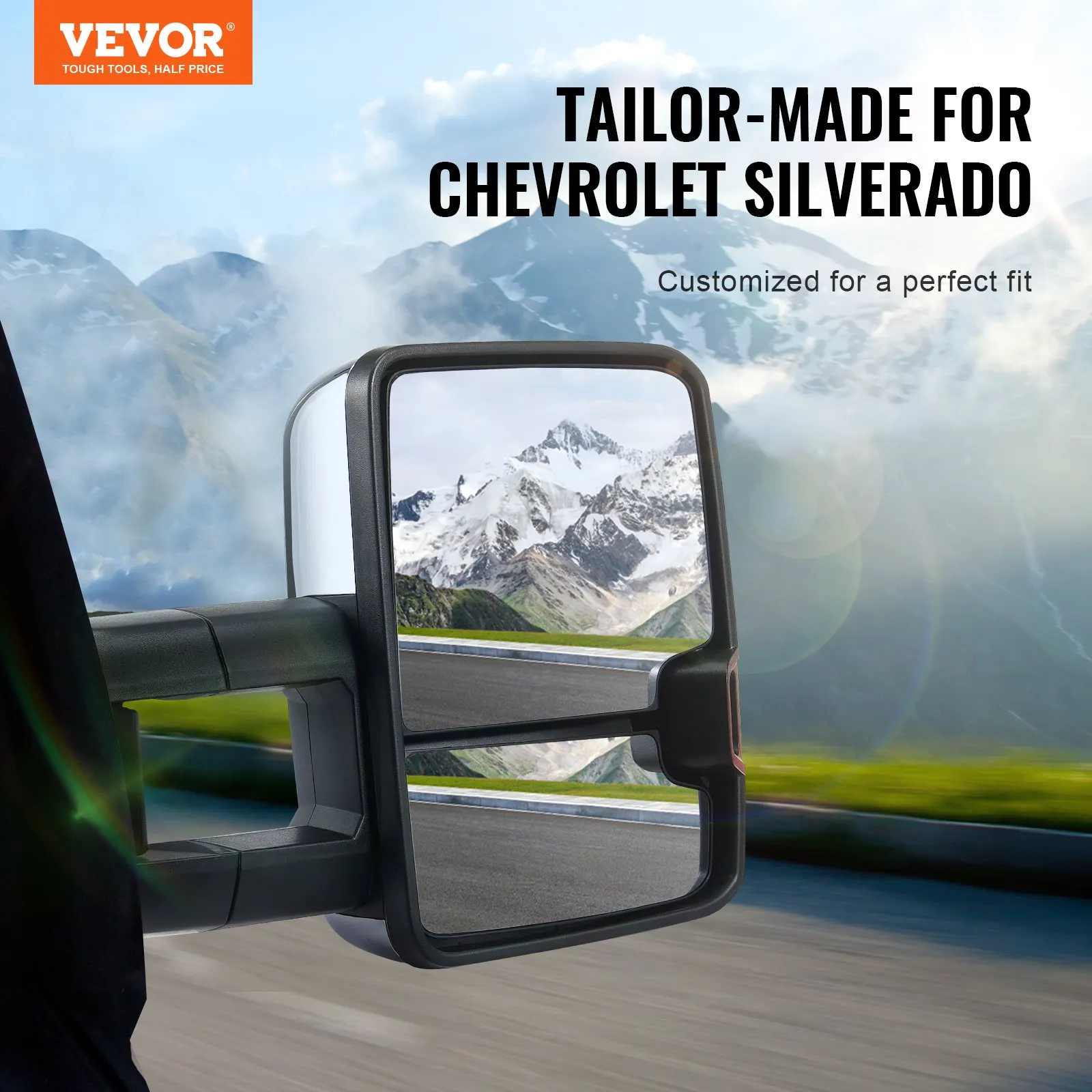 Towing Mirrors, Left & Right Pair Set 
