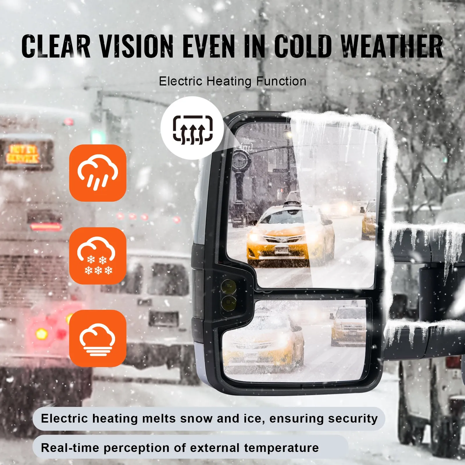 Towing Mirrors, Left & Right Pair Set 