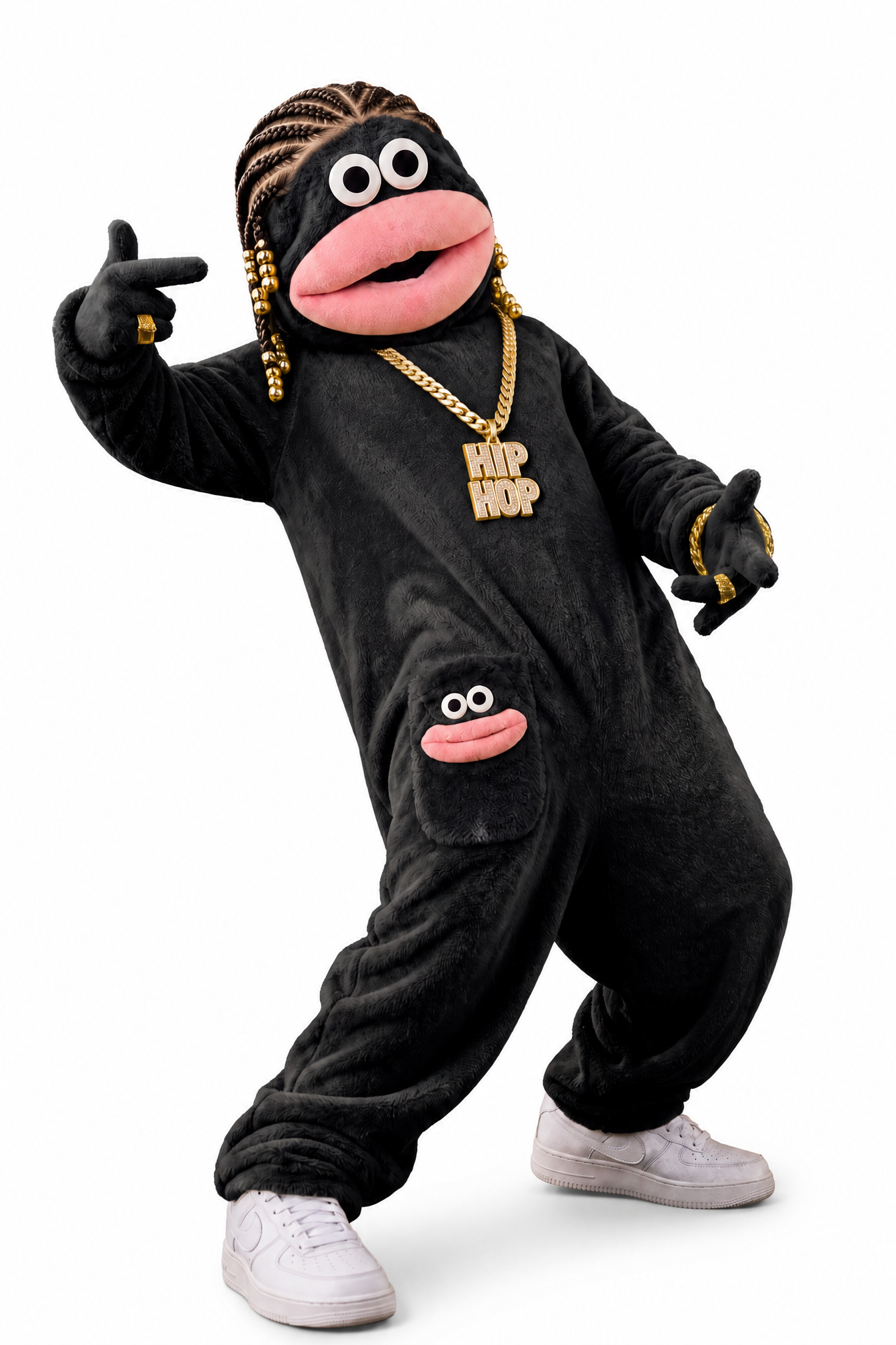 Cornrow big-mouthed frog hippop style one-piece suit