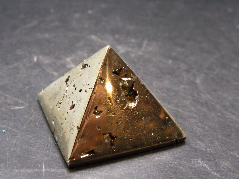 Pyrite Crystallized Pyramid From Peru - 1.3" - 44.08 Grams