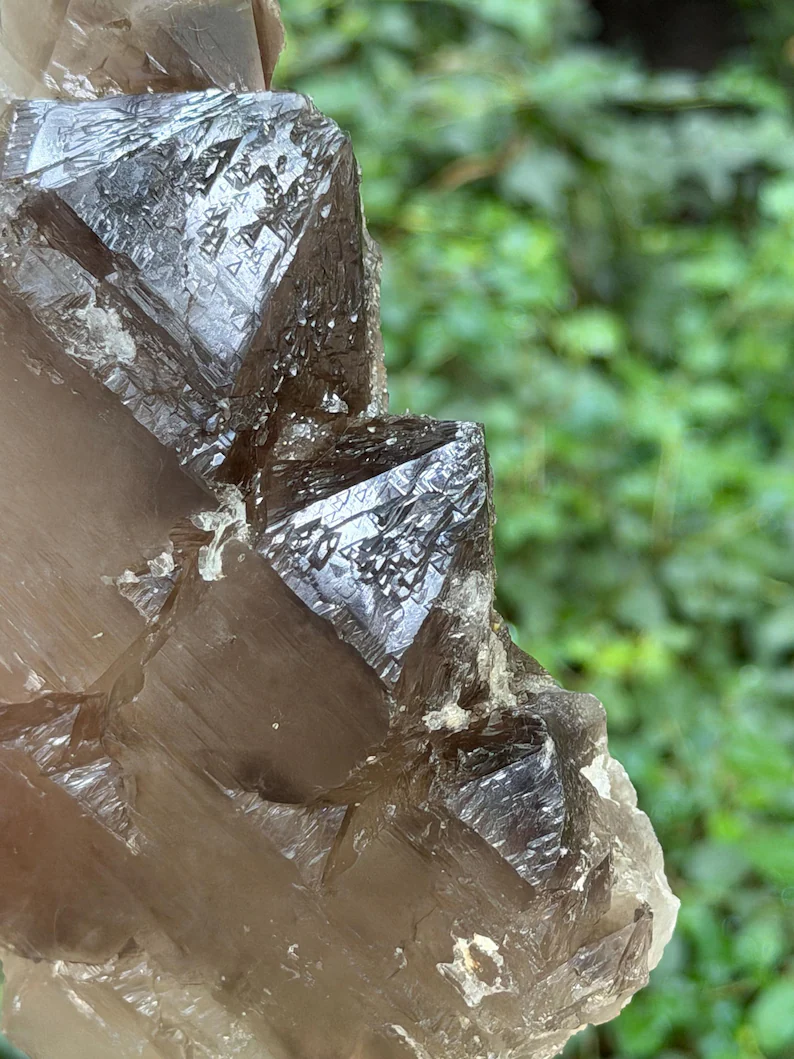 Shining Double Terminated Record-keeper Smoky Quartz/Energy Crystal/Tangerine Quartz/Yellow Stone/Special gift-957 g