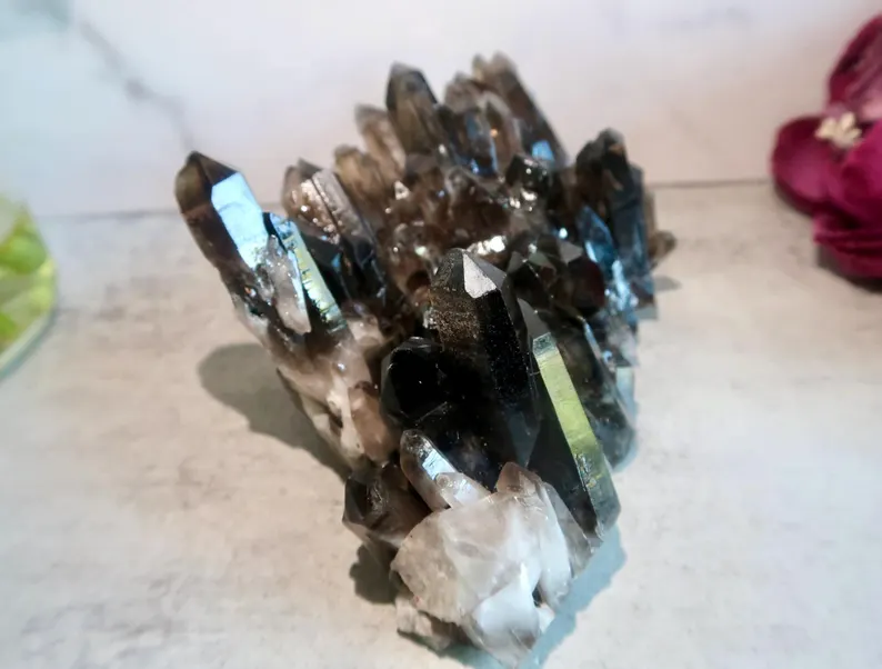 Smoky Quartz Cluster, 16.1 × 10.1 × 7.3 cm, 863g