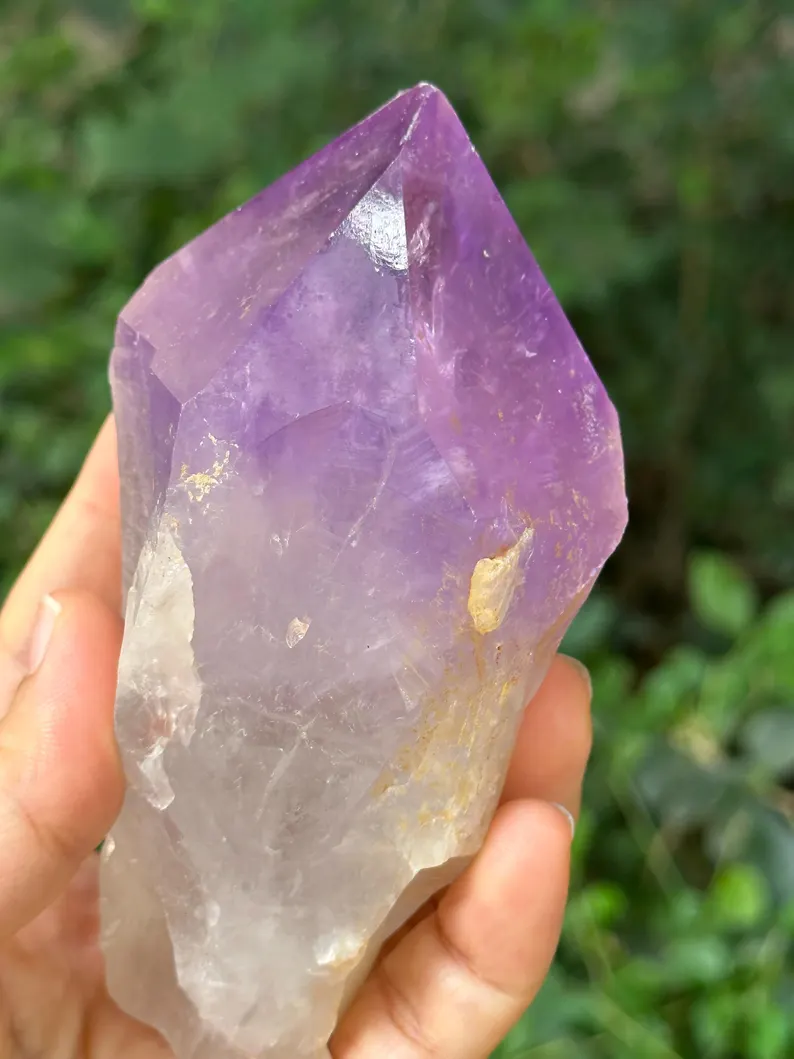 Natural Amethyst Quartz Crystal Point/Specimen/Super Energy Healing Crystals/Reiki-394 g