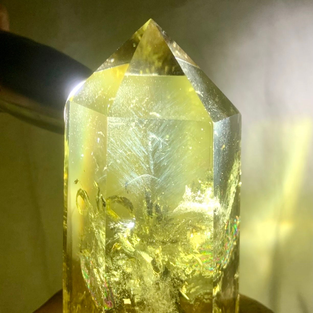 Citrine Quartz Tower with Blue Inclusions