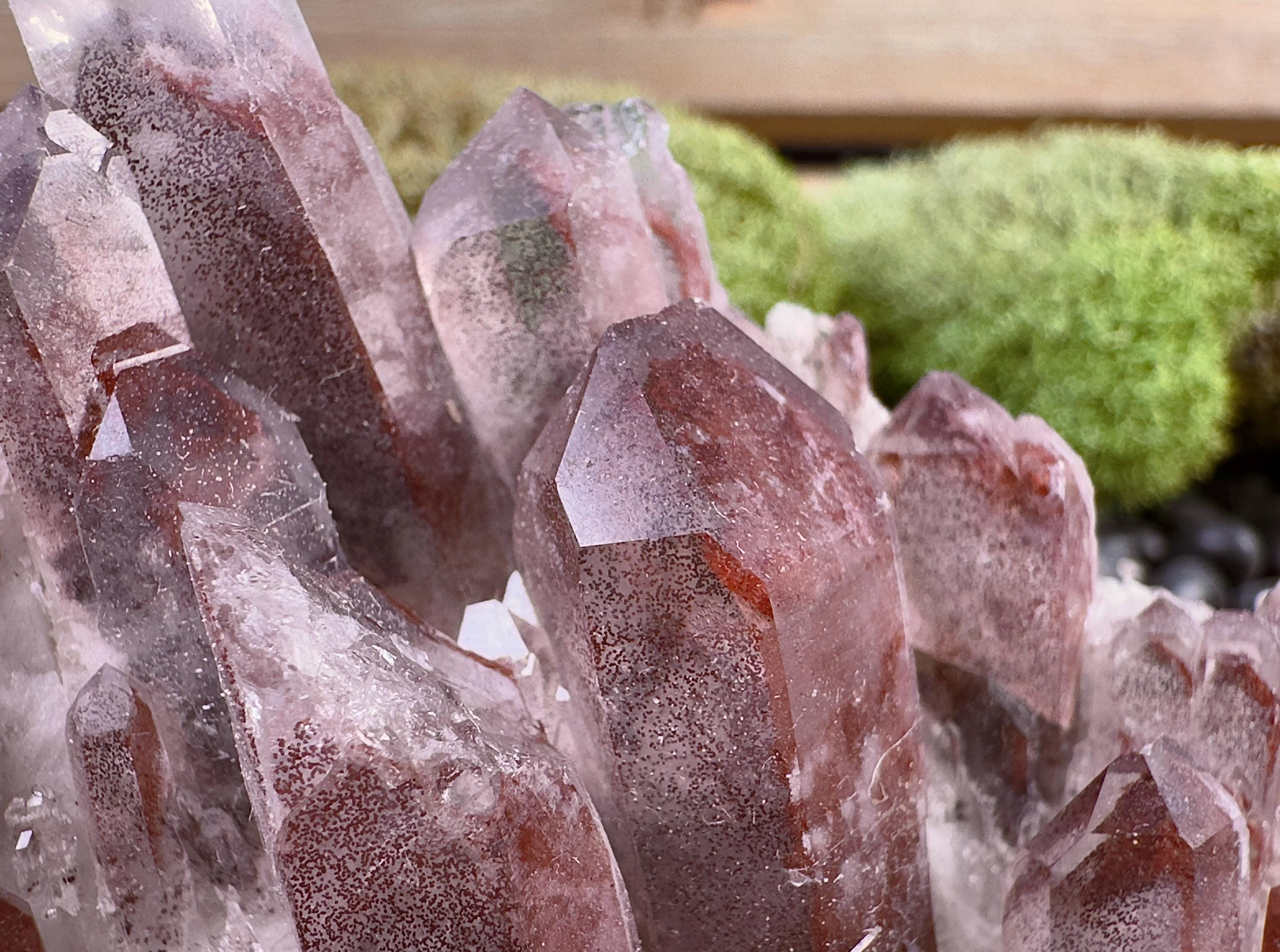Red Phantom Quartz Cluster