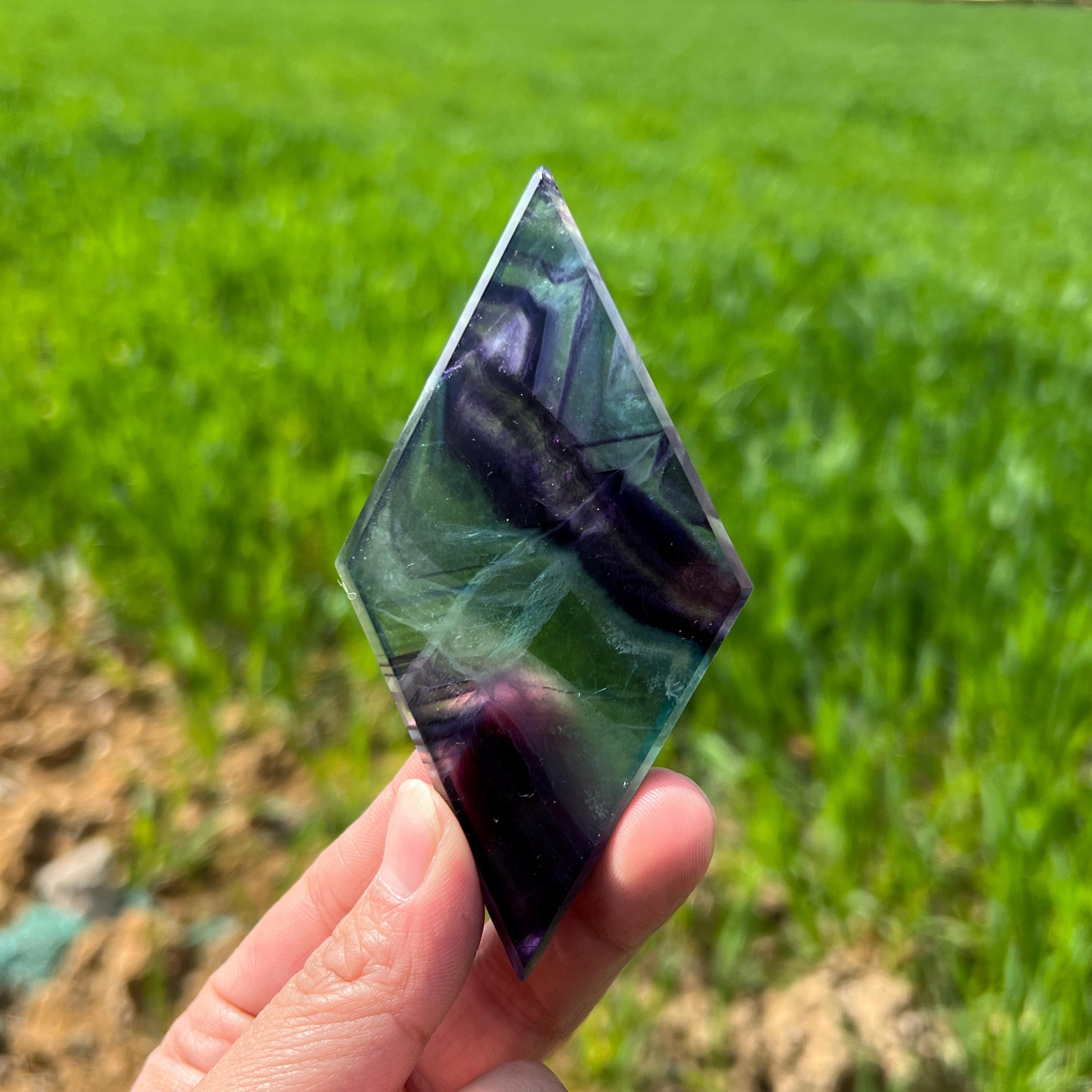 Rainbow Fluorite Diamond Slab, 90g