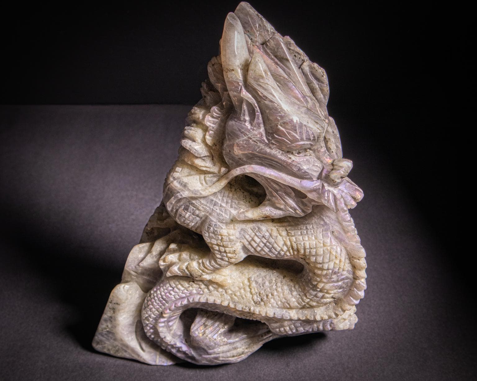 Labradorite Dragon Carving