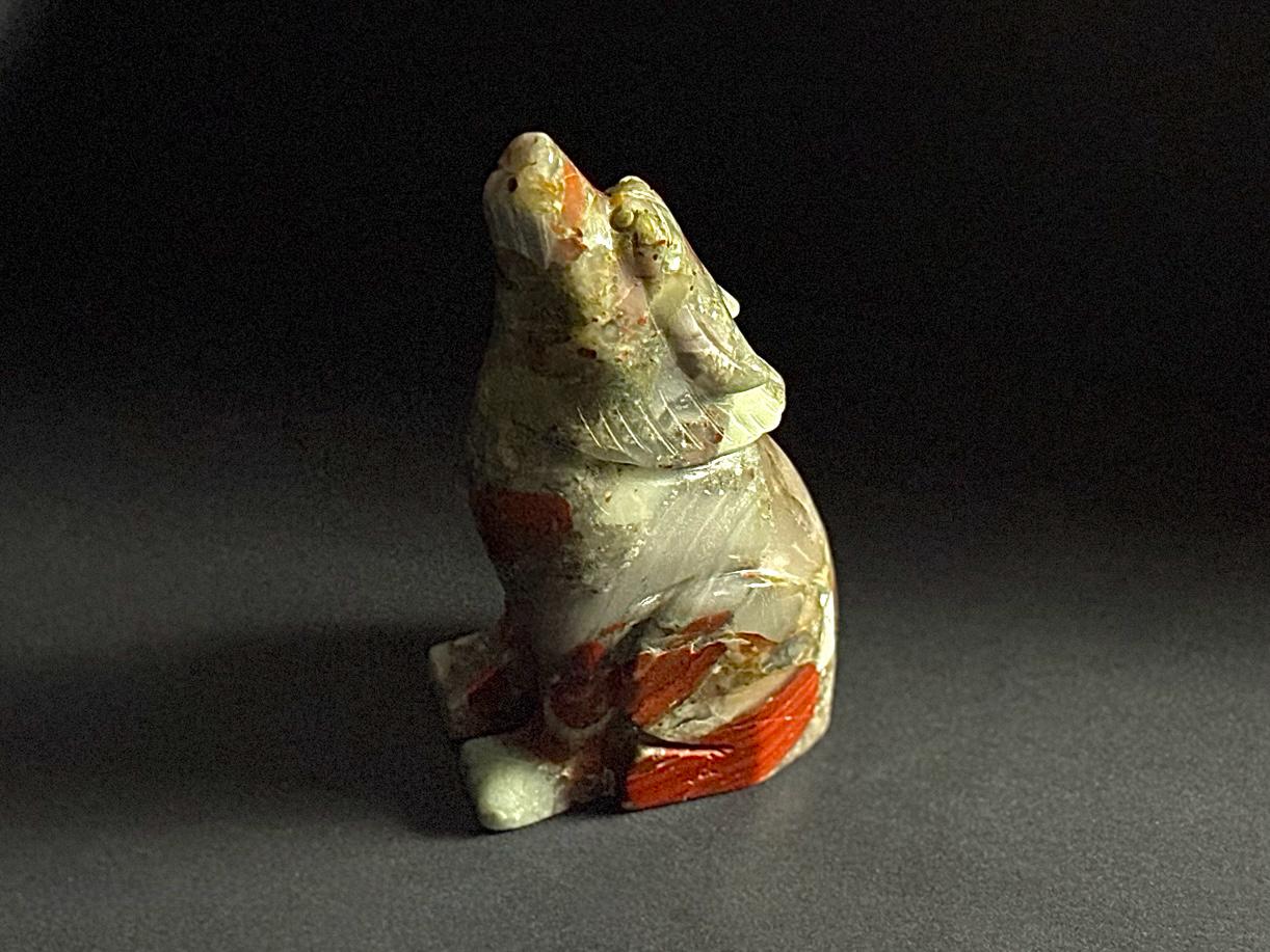 Natural Stone Wolf Carving