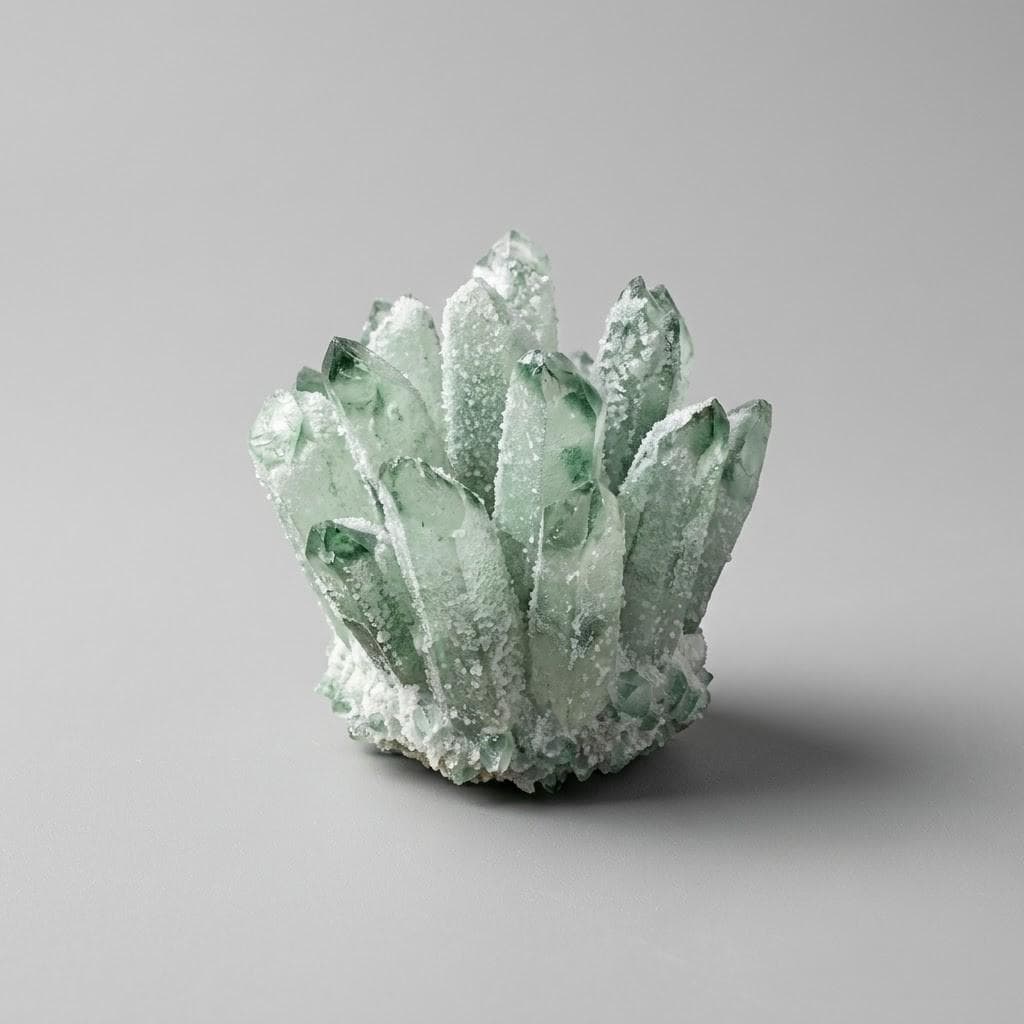 Green Phantom Quartz Crystal Cluster