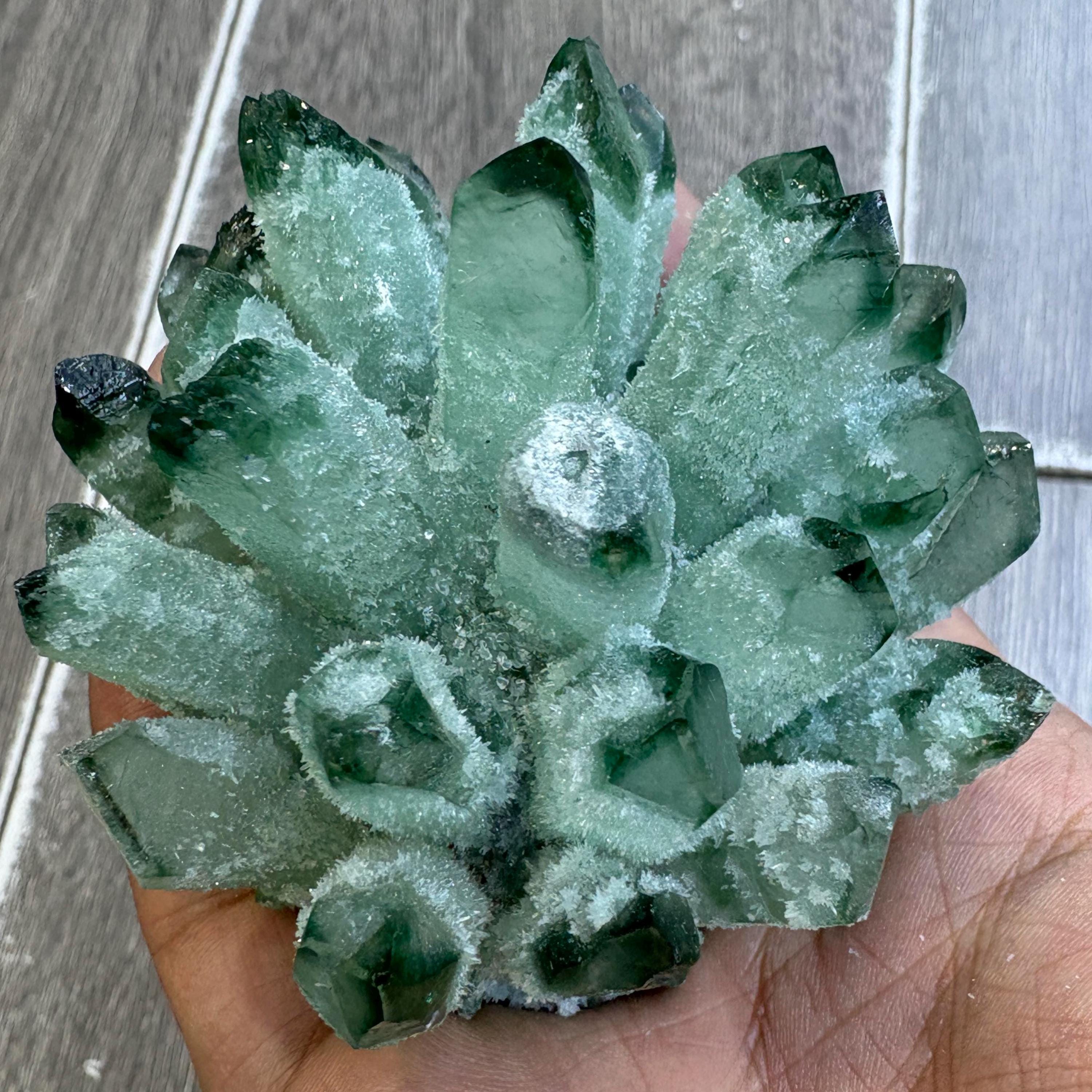 Green Quartz Crystal Cluster