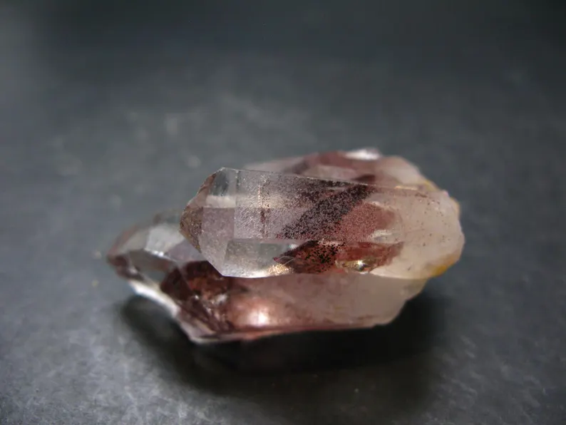 Phantom Hematite in Quartz Crystal From India - 1.9" - 41.45 Grams