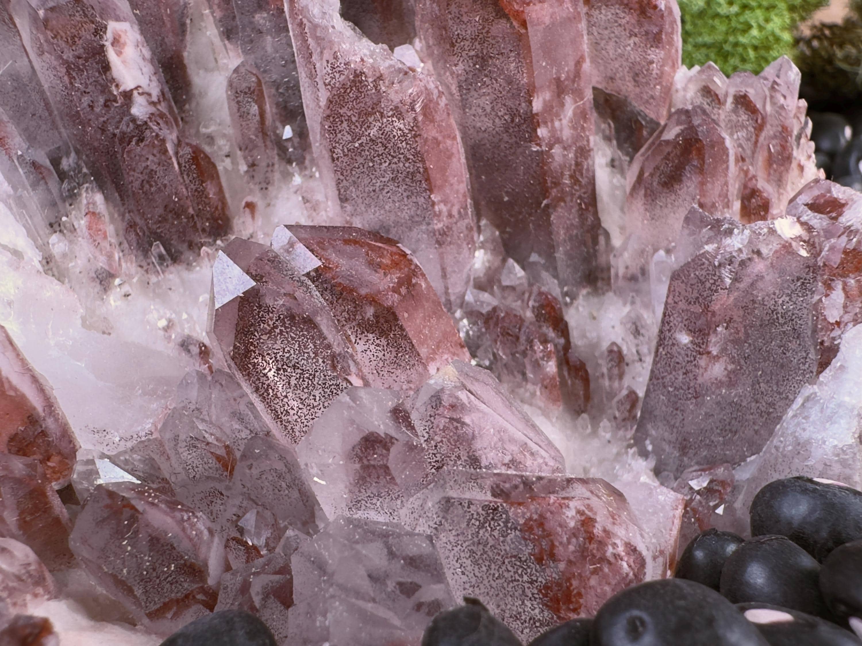 Red Phantom Quartz Cluster