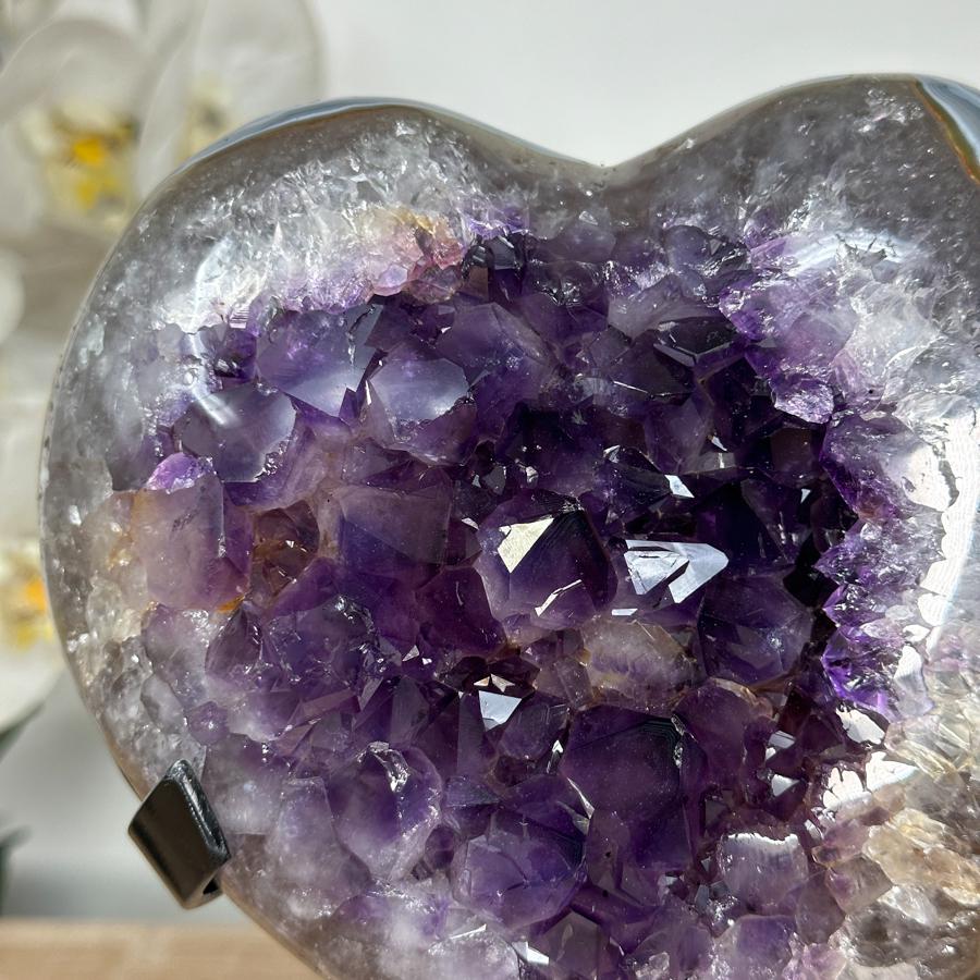 Amethyst and Blue Agate Geode Heart