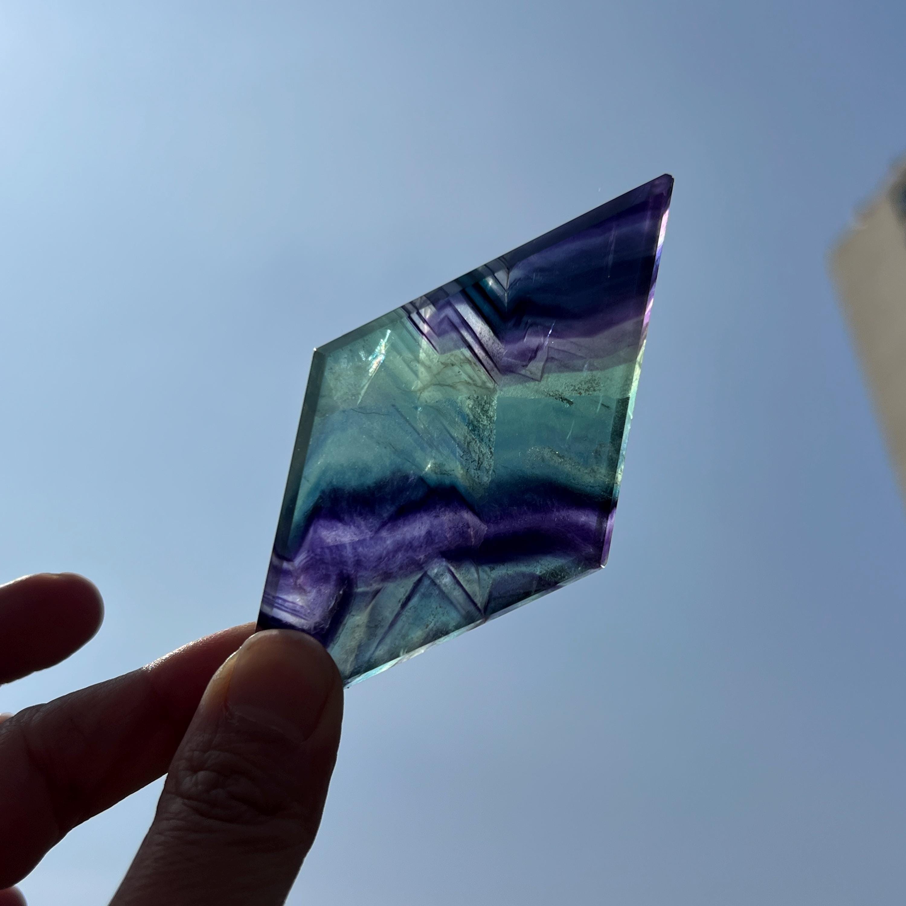 Rainbow Fluorite Diamond Slab, 90g