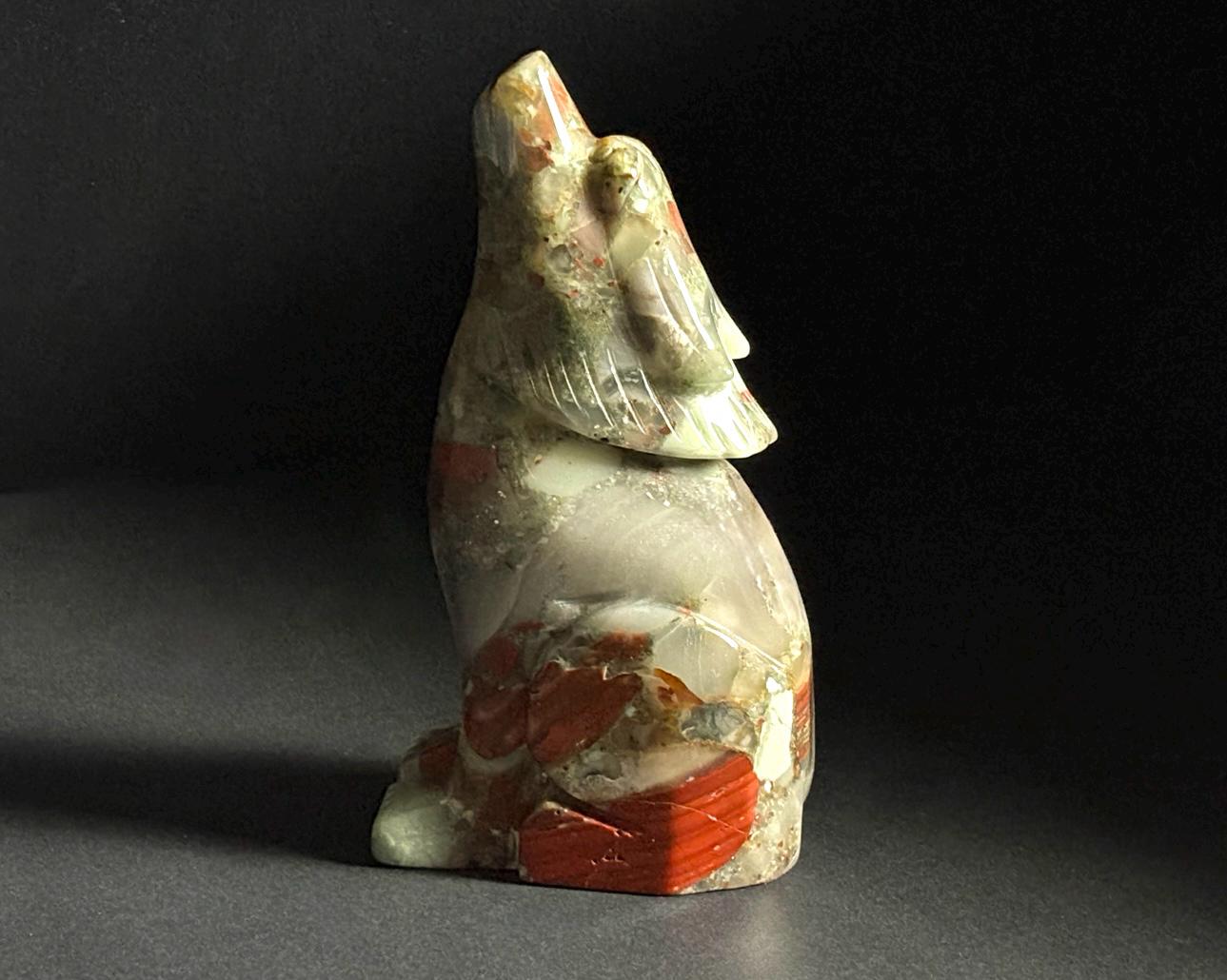 Natural Stone Wolf Carving