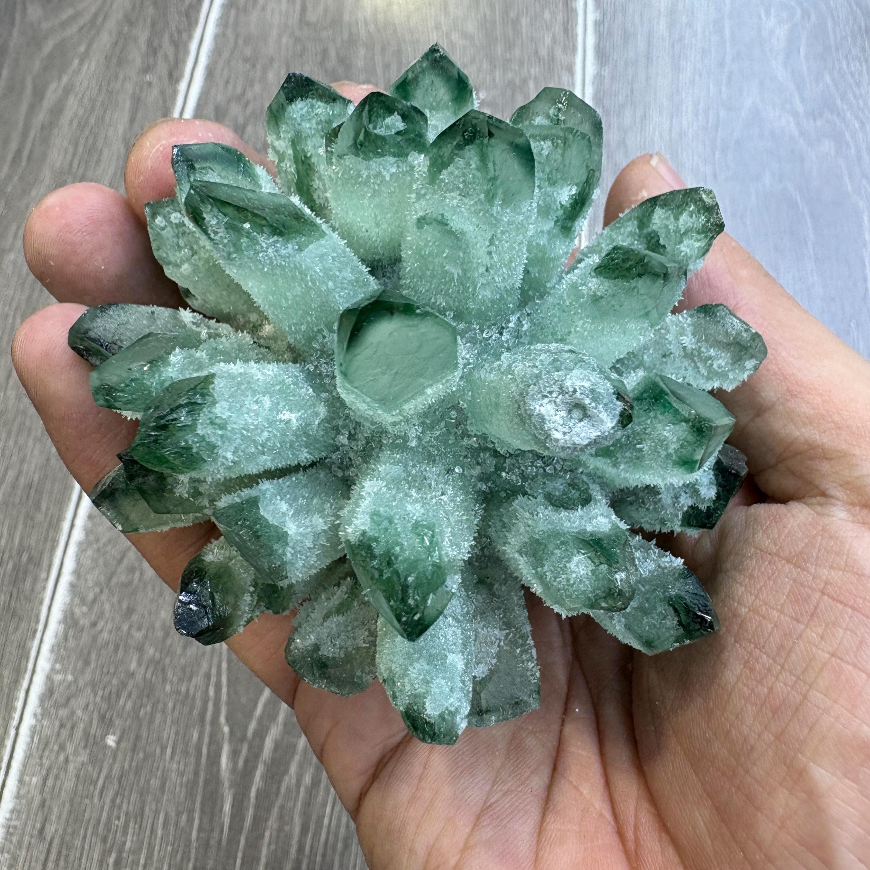 Green Quartz Crystal Cluster