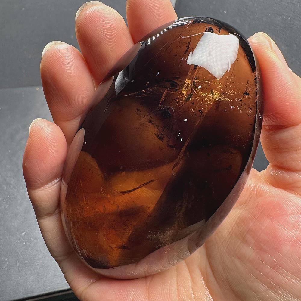 Smoky Citrine Palm Stone, 228g