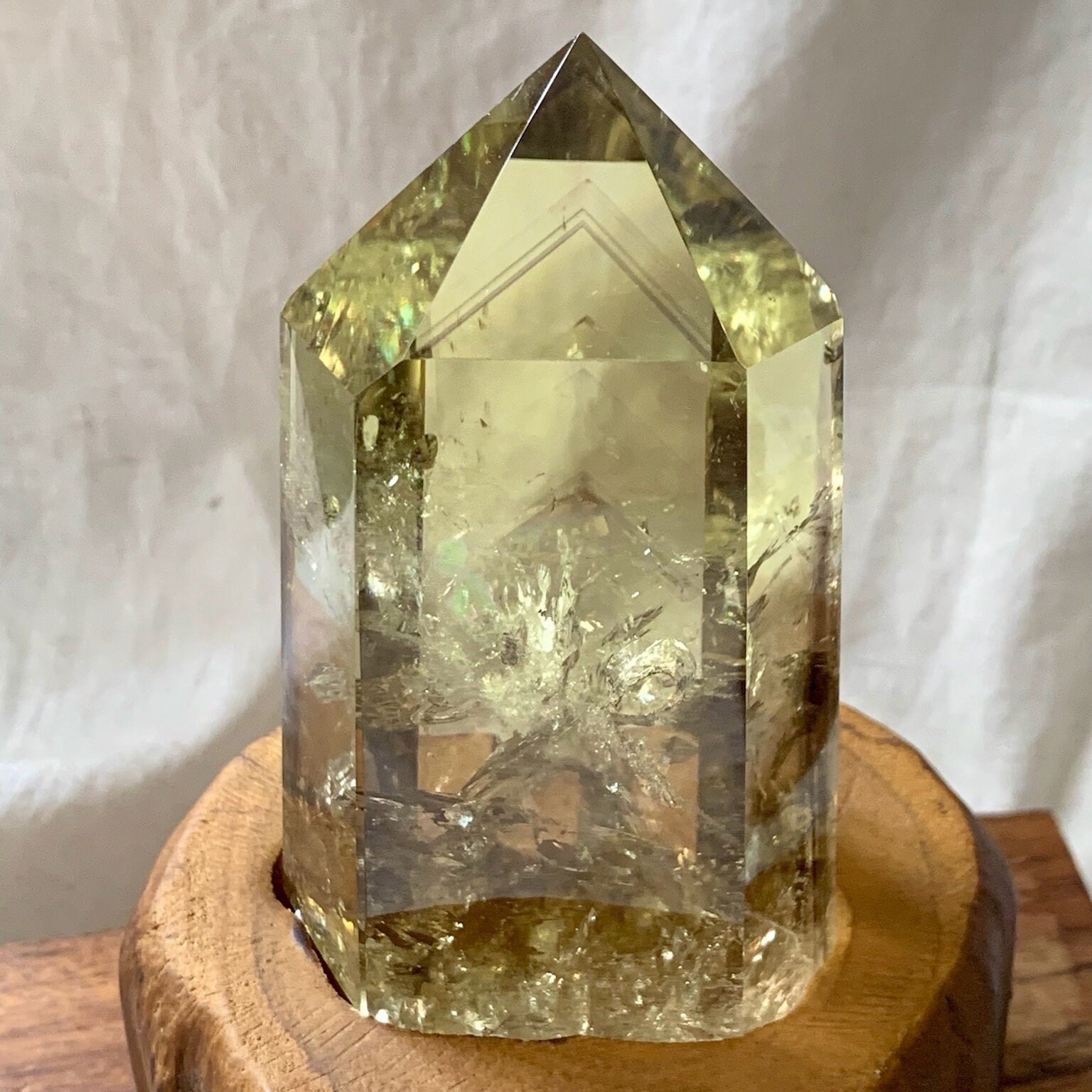 Citrine Quartz Tower with Blue Inclusions