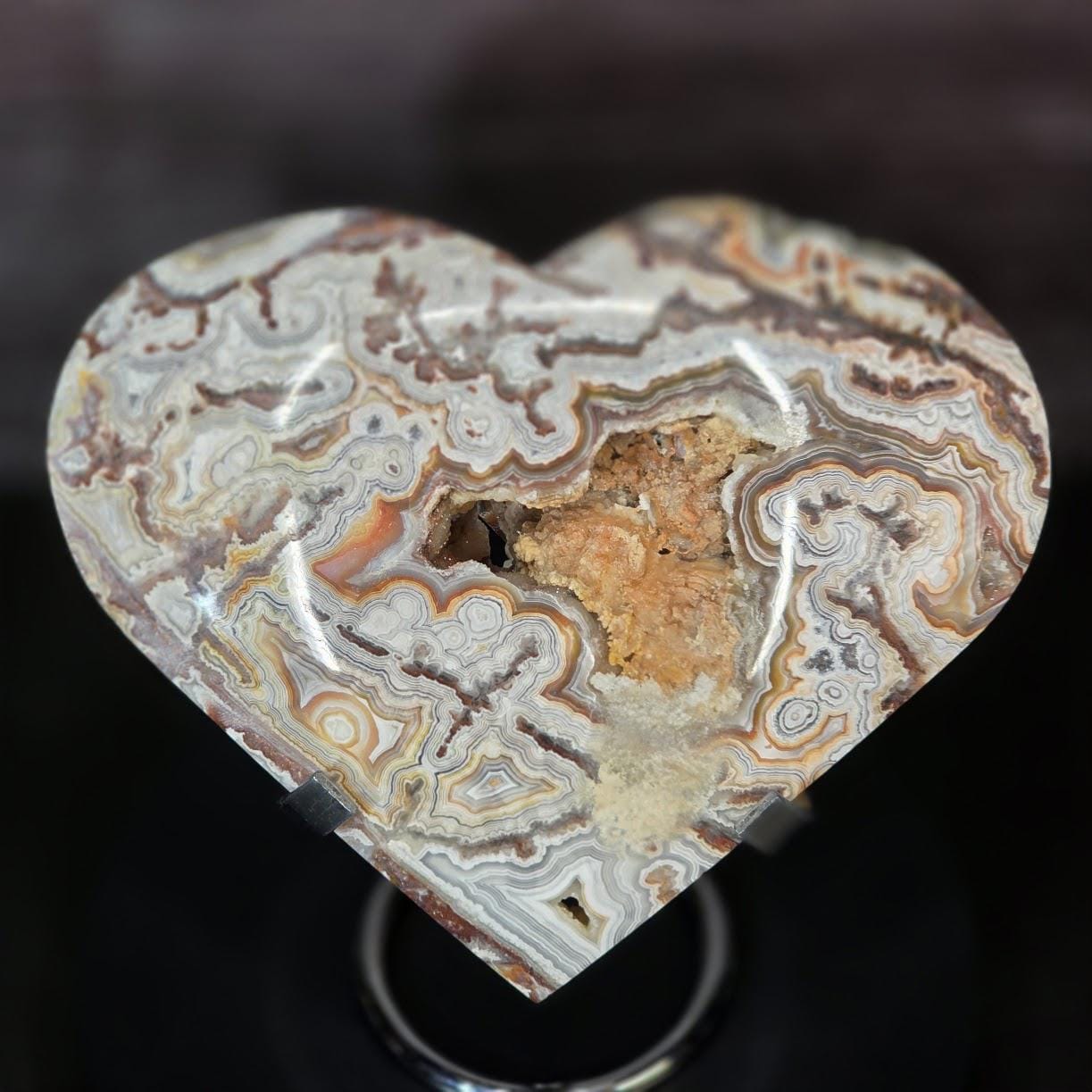 Crazy Lace Agate Heart