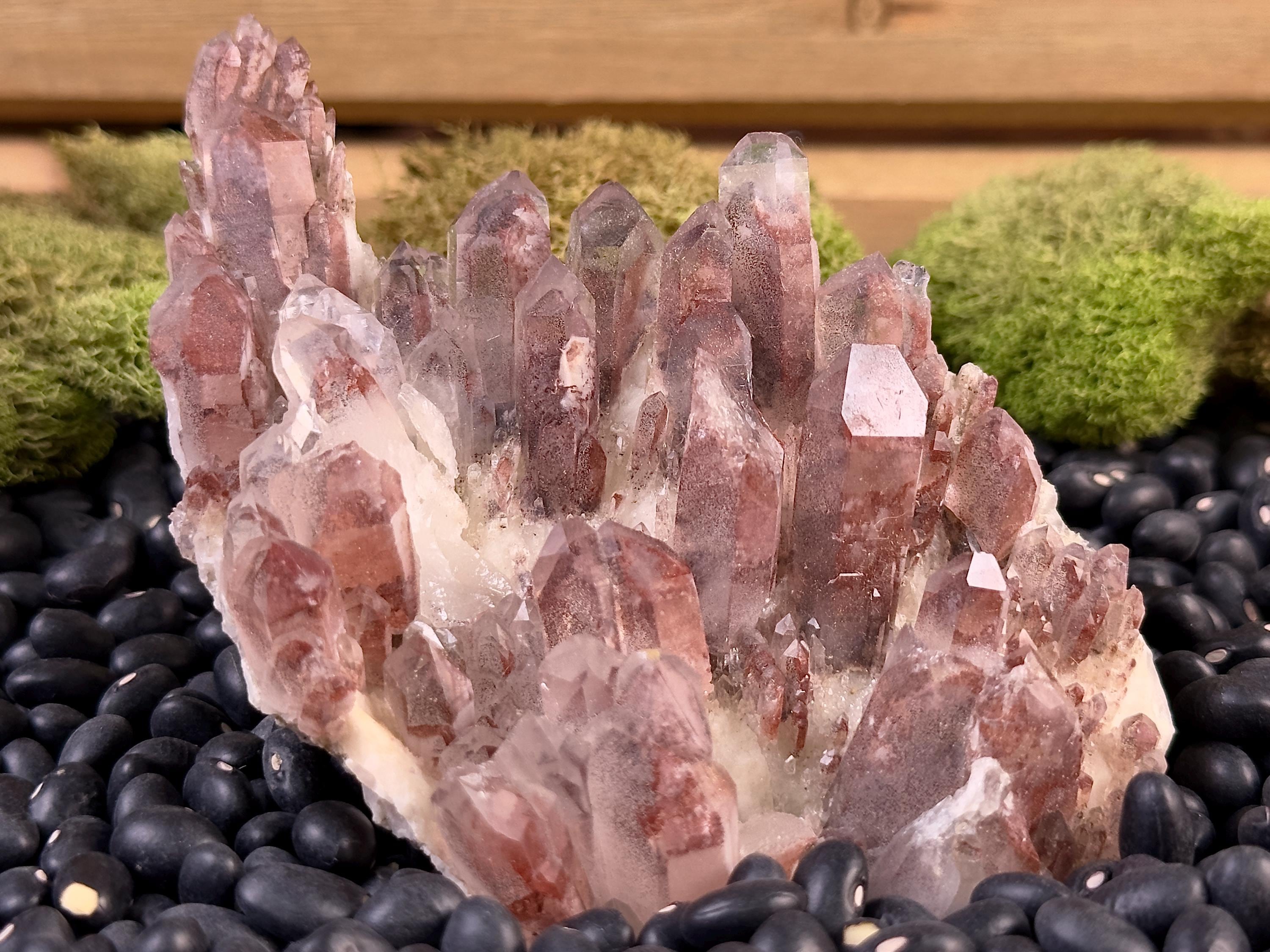 Red Phantom Quartz Cluster