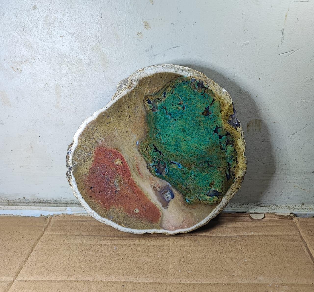 Green Agatized Wood Slab, 990g