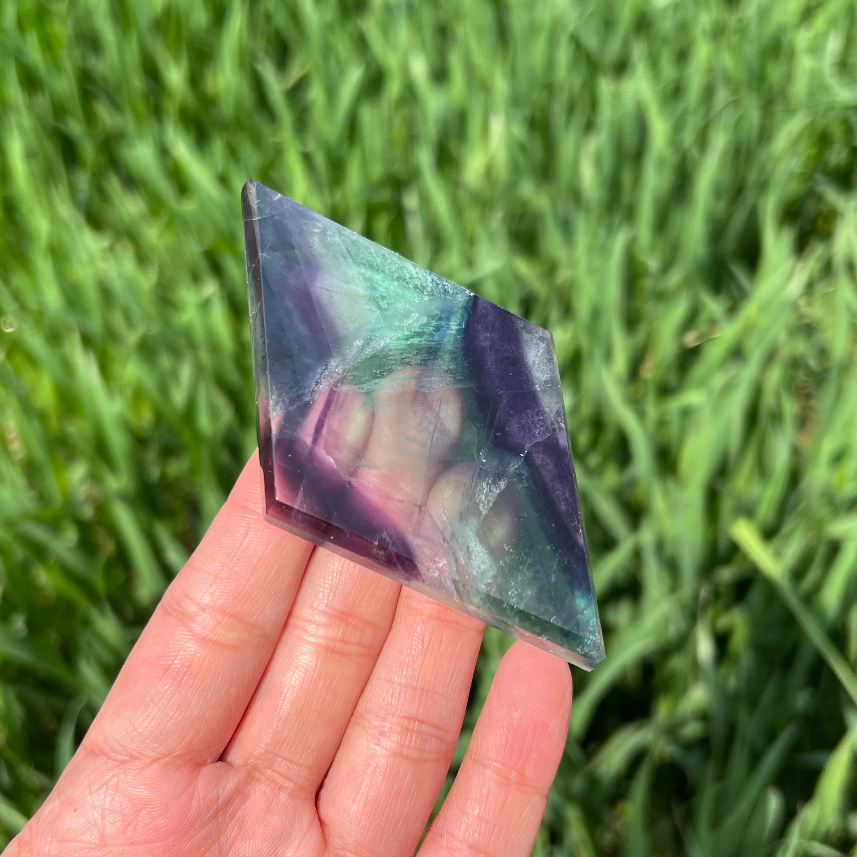 Rainbow Fluorite Diamond Slab, 90g