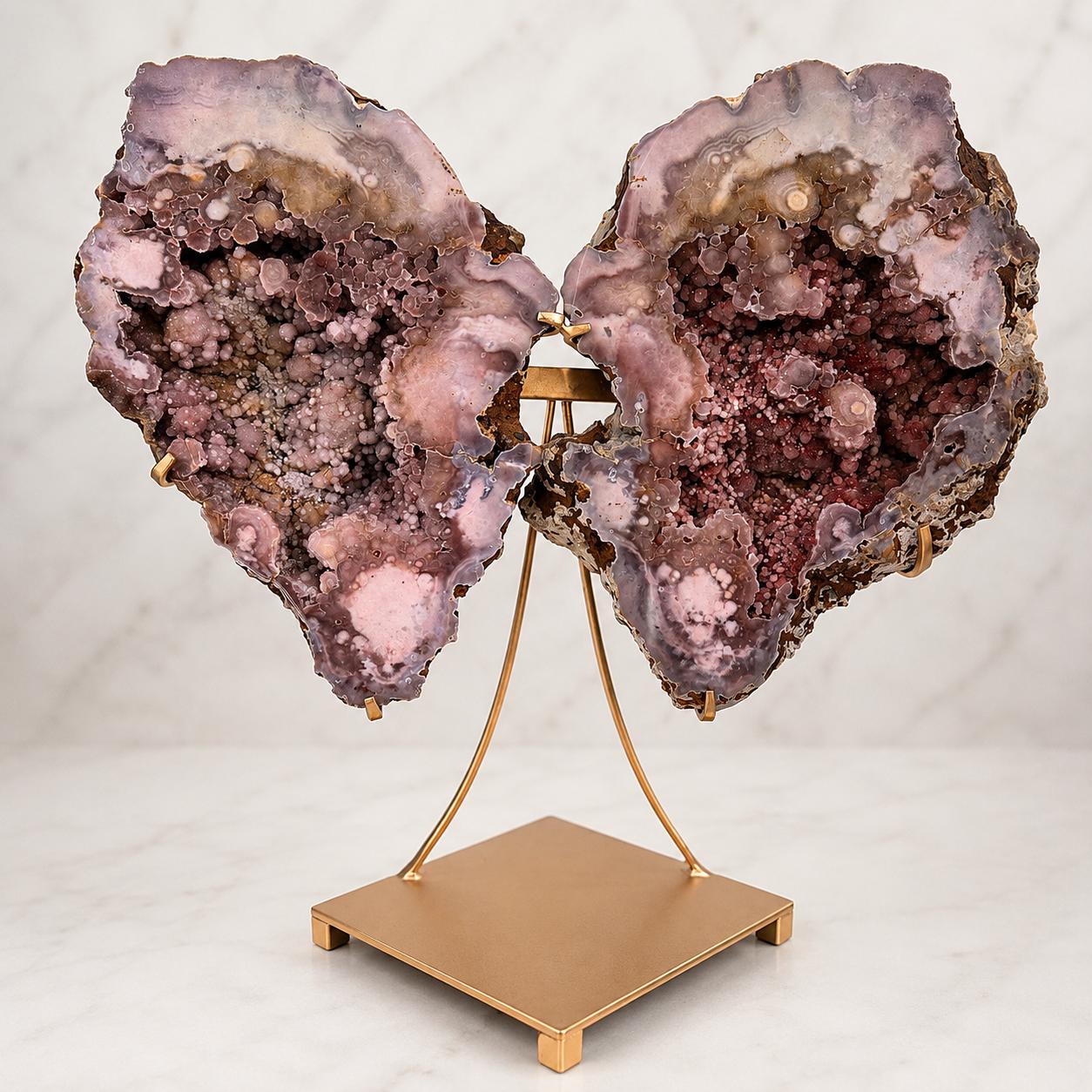 Pink Amethyst Butterfly on Metal Stand, 11.7kg
