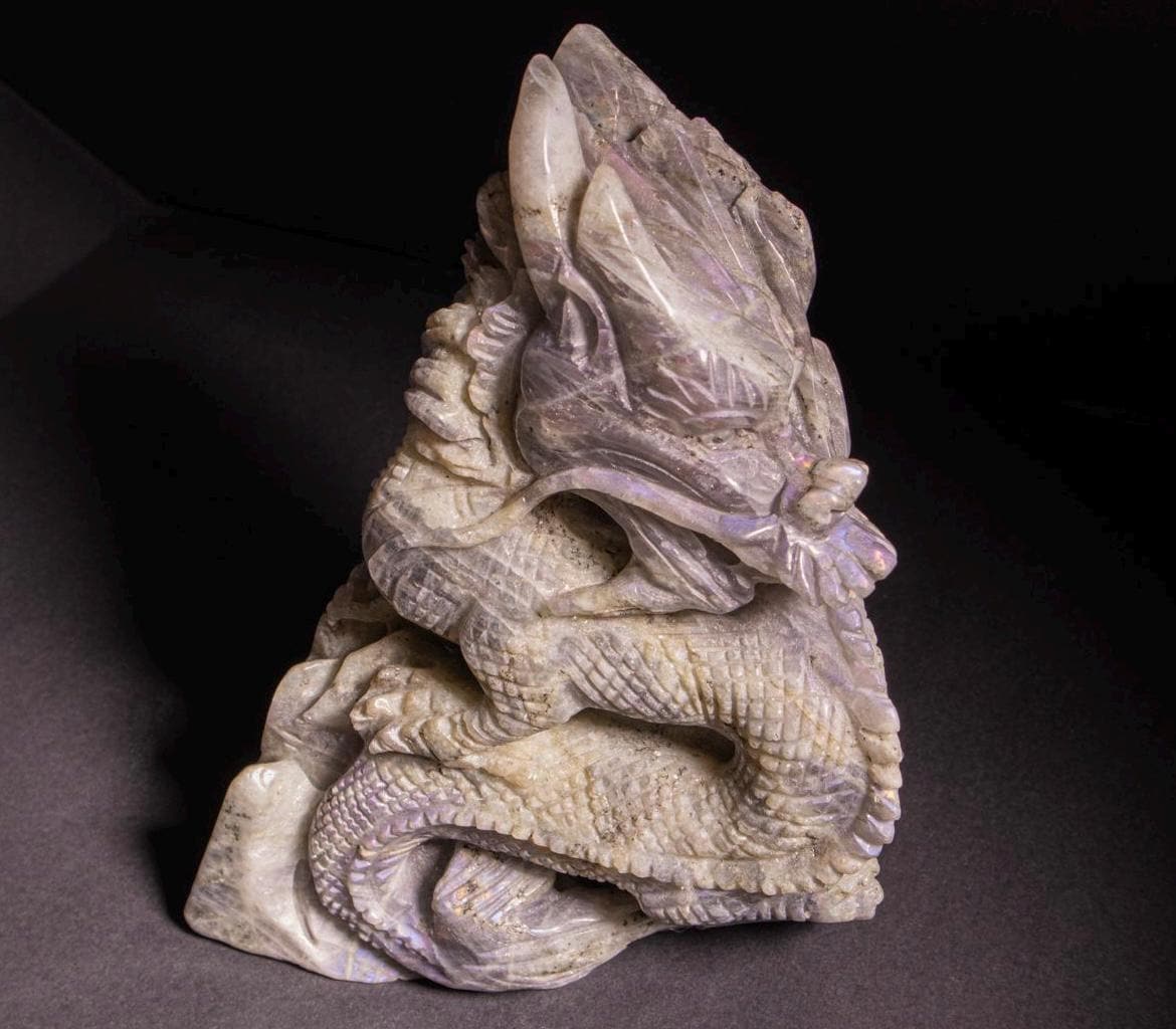 Labradorite Dragon Carving