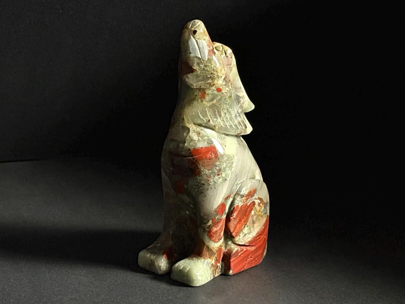 Natural Stone Wolf Carving