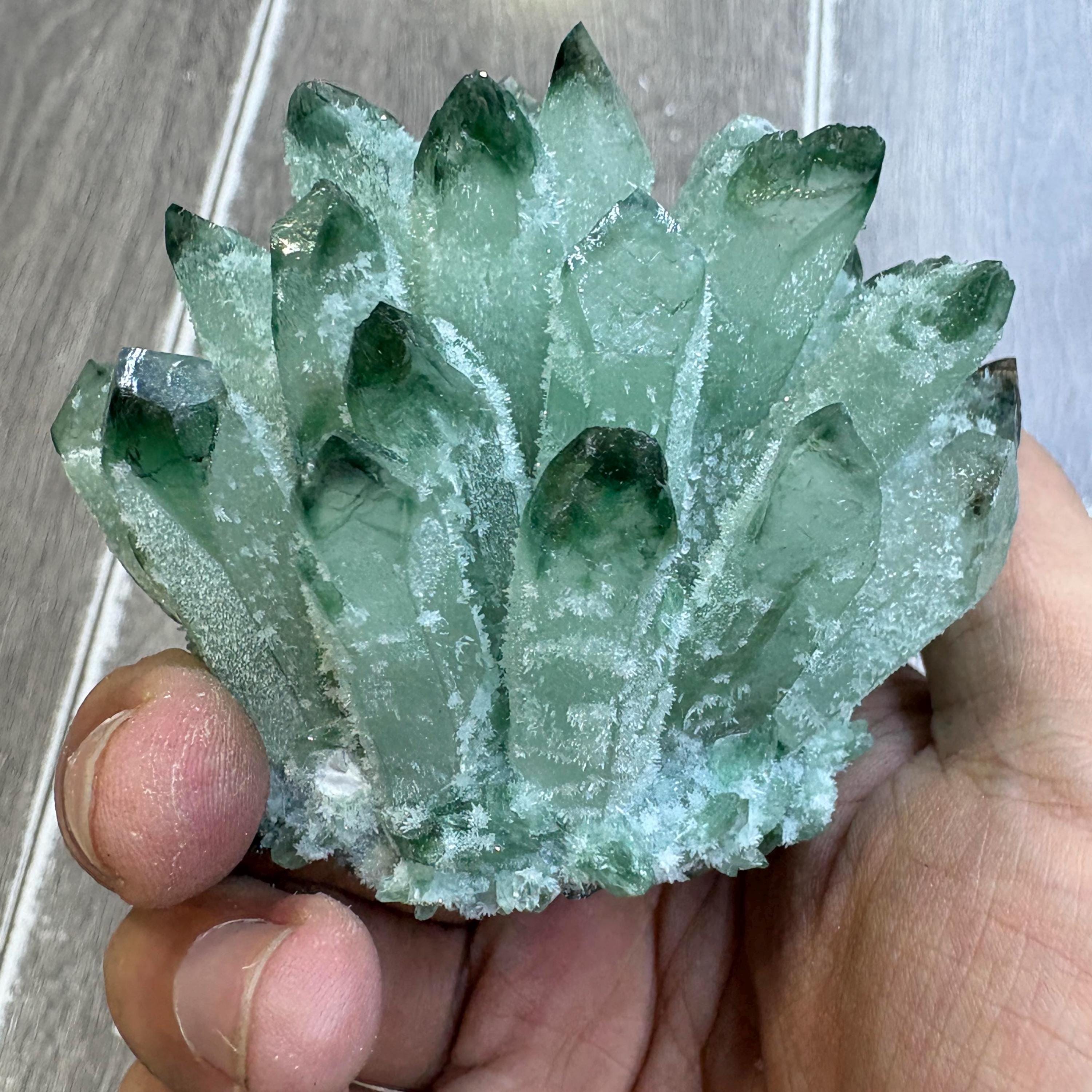 Green Quartz Crystal Cluster
