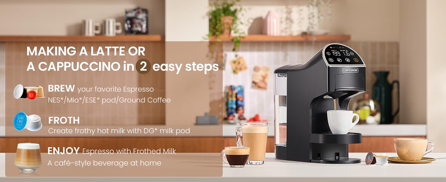 How to make a latte, cappuccino, brew fancy coffee, Special drinks, beverage at home office