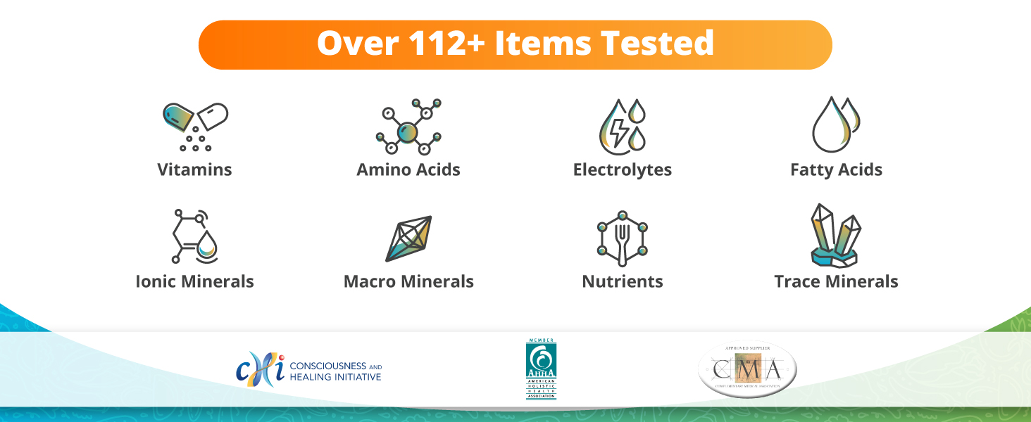 Over 80 items test vitamins minerals amino acids fatty acids trace minerals