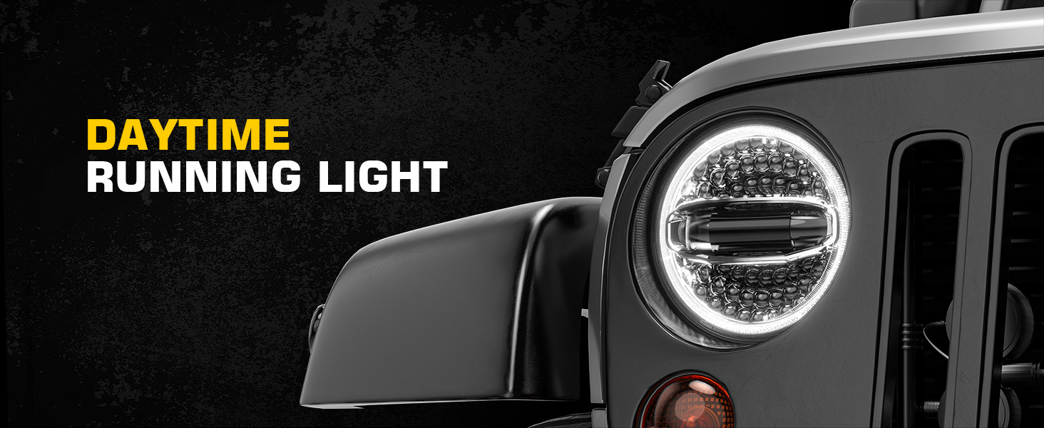 Jeep jk headlight wrangler headlight 7 inches halo led headlight