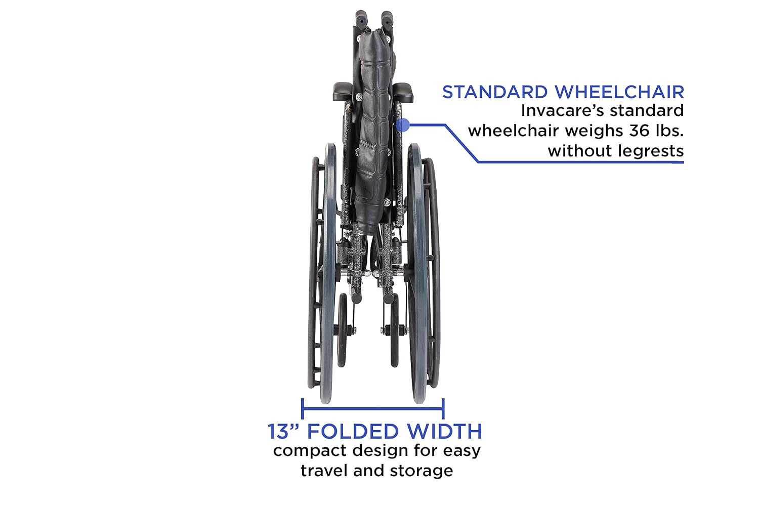 Invacare TREX20RP Series Tracer EX2 Standard Folding Wheelchair for Adults with 20" Seat Width and Desk Arms