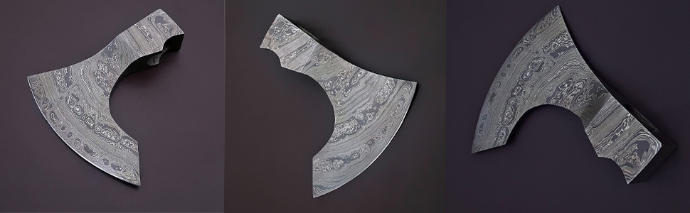 Handmade Forged Damascus Steel Viking Axe , Viking Hatchet Head Only