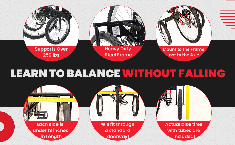 Adult training wheels trike tricycle bike bikes balance stabilizers trainers aid handicap fear fall